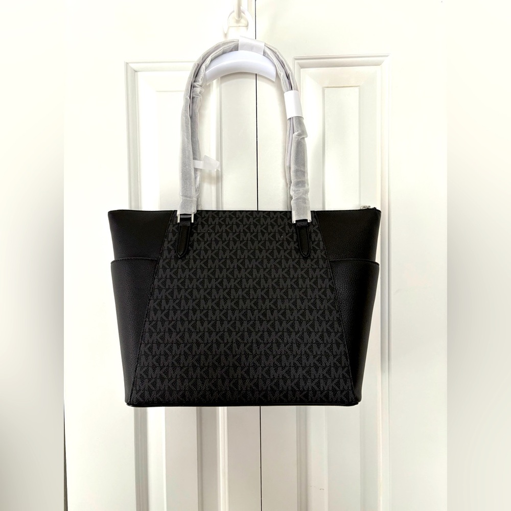 NWT - Michael Kors Charlotte Logo and Leather Tote Bag - Large - Picture 5 of 7